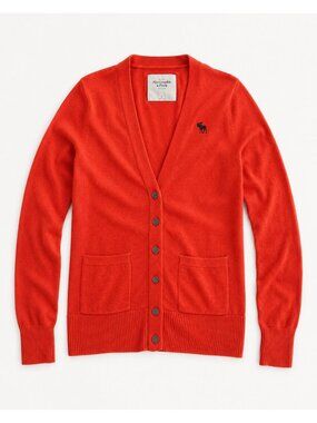 Abercrombie & Fitch Orange Button Front Cardigan Sweater Y2K Size M